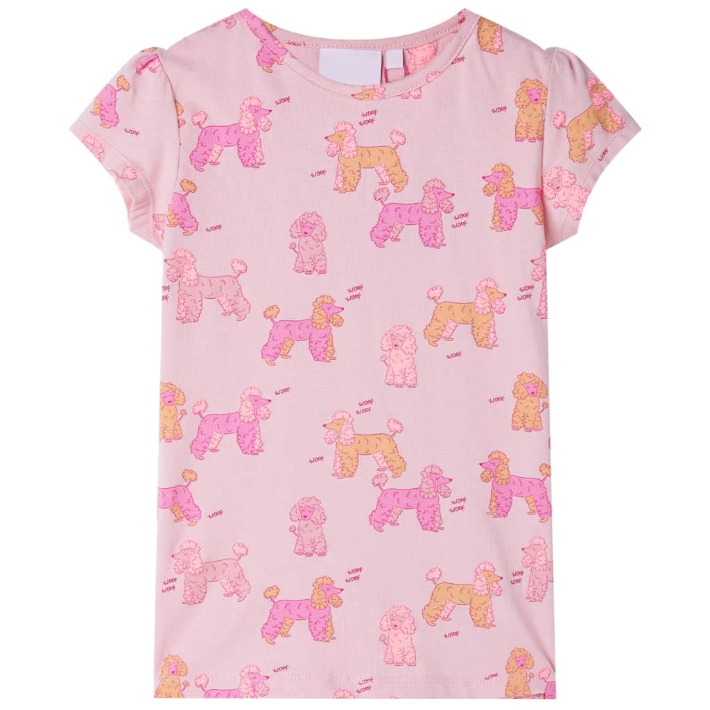 vidaXL Kinderpyjama met korte mouwen 128 lichtroze afbeelding