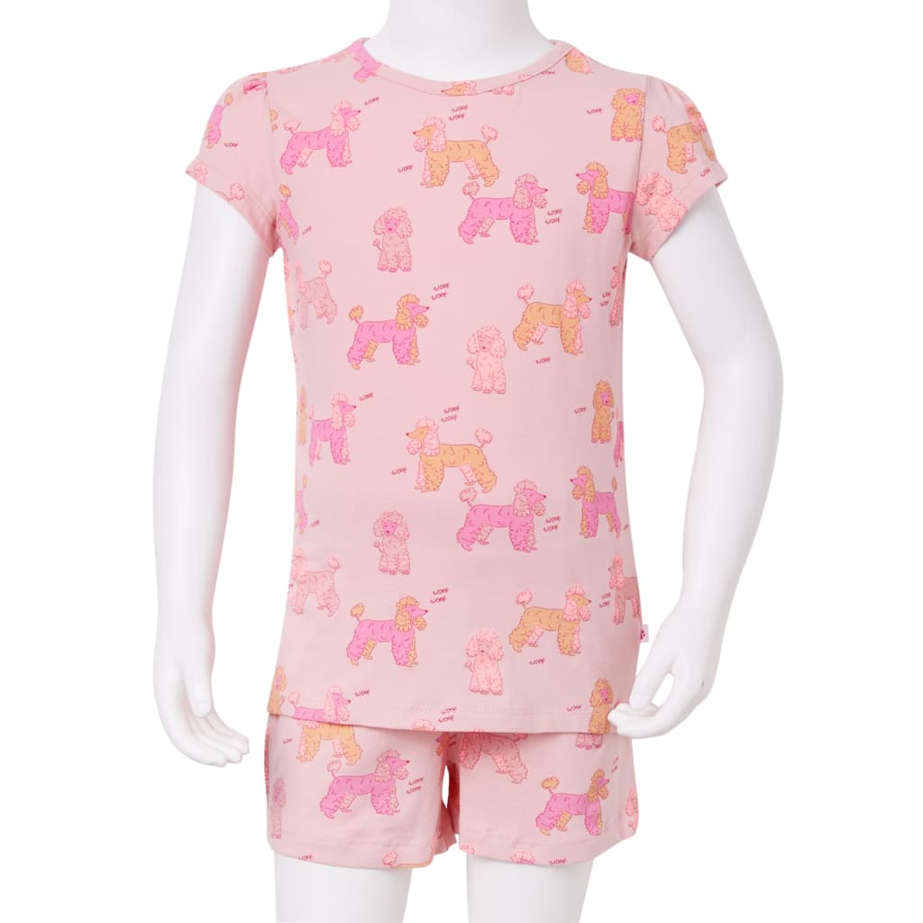 Otroška pižama s kratkimi rokavi svetlo roza 140 - slika 14