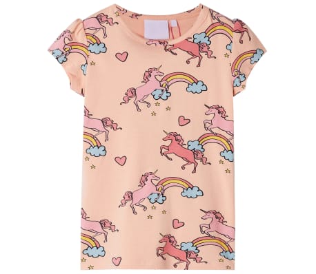 Pyjamas &agrave; manches courtes pour enfants orange clair 140
