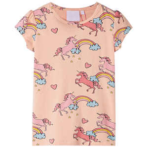 Pyjamas &agrave; manches courtes pour enfants orange clair 140