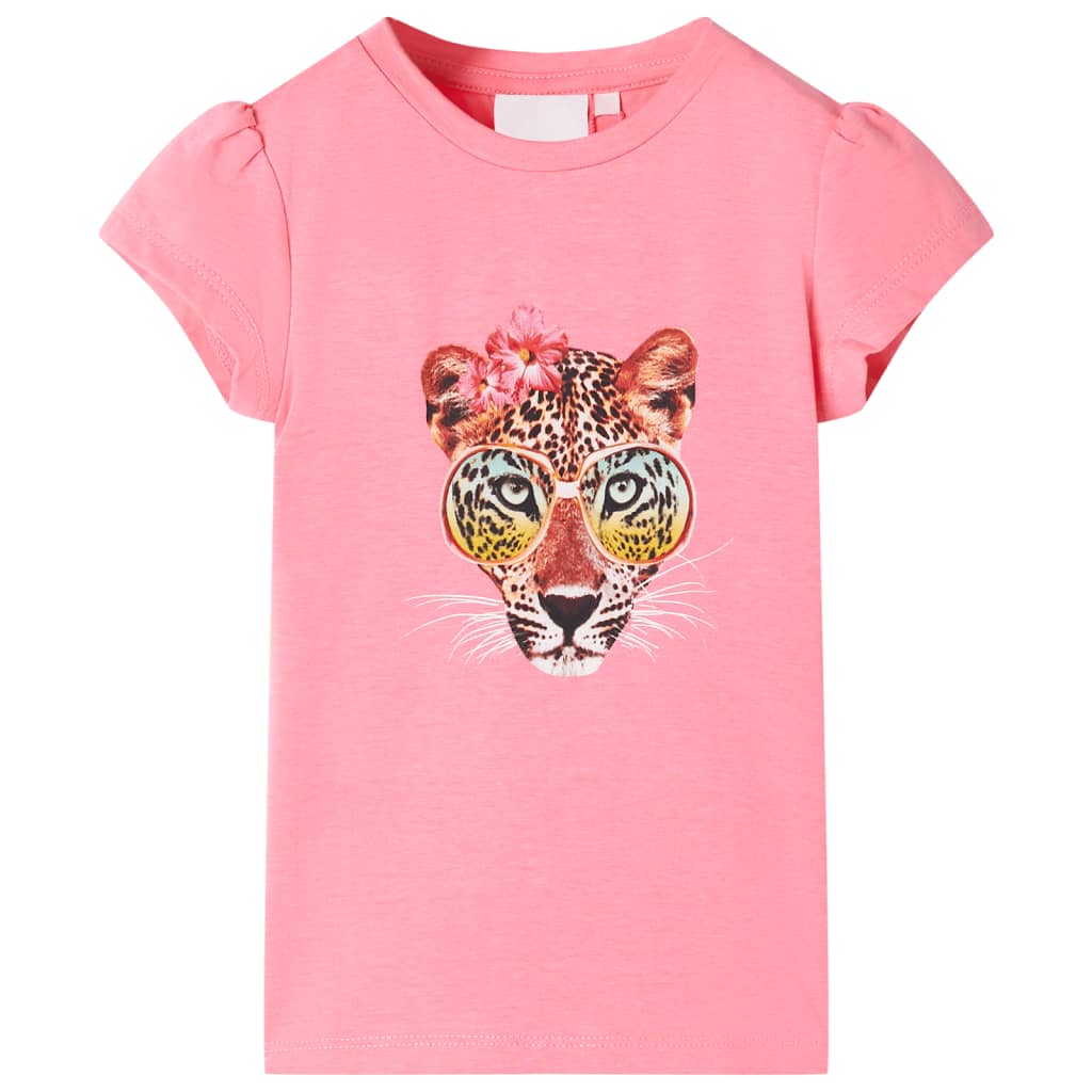 Tricou pentru copii, roz neon, 128