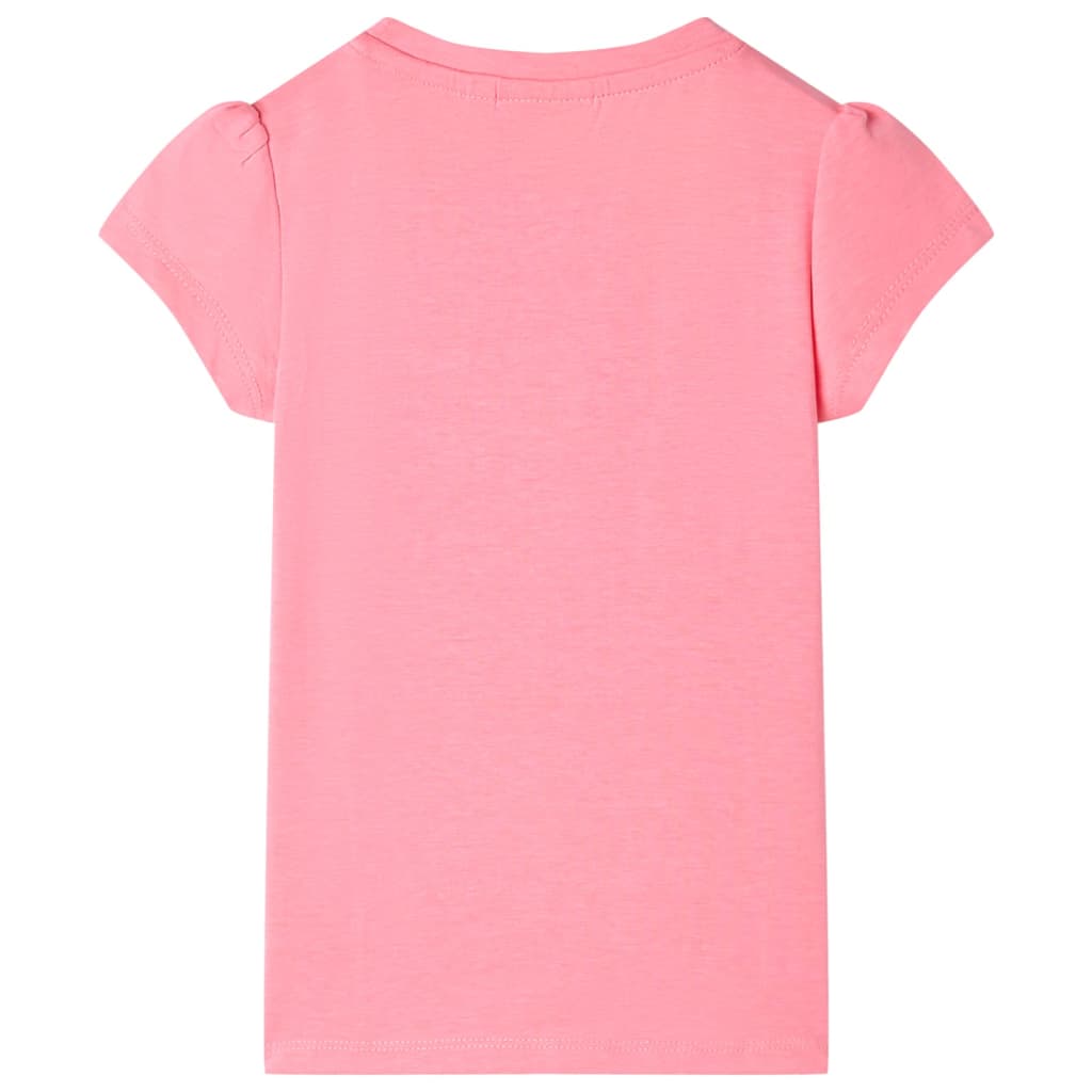 vidaXL Kindershirt 128 neonroze afbeelding