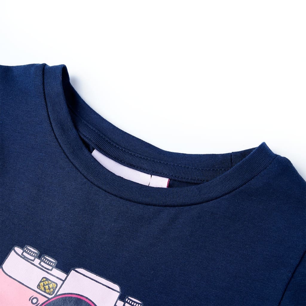 Thumbnail - vidaXL Kinder-T-Shirt Marineblau 116