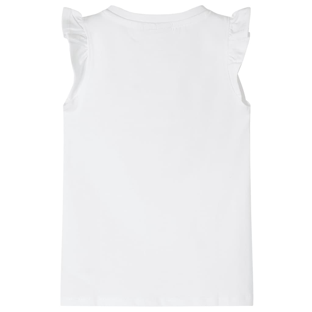 vidaXL Kindershirt met mouwen met ruches 104 wit afbeelding