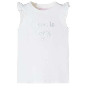 Otroška majica s kratkimi rokavi z volančki bela 140