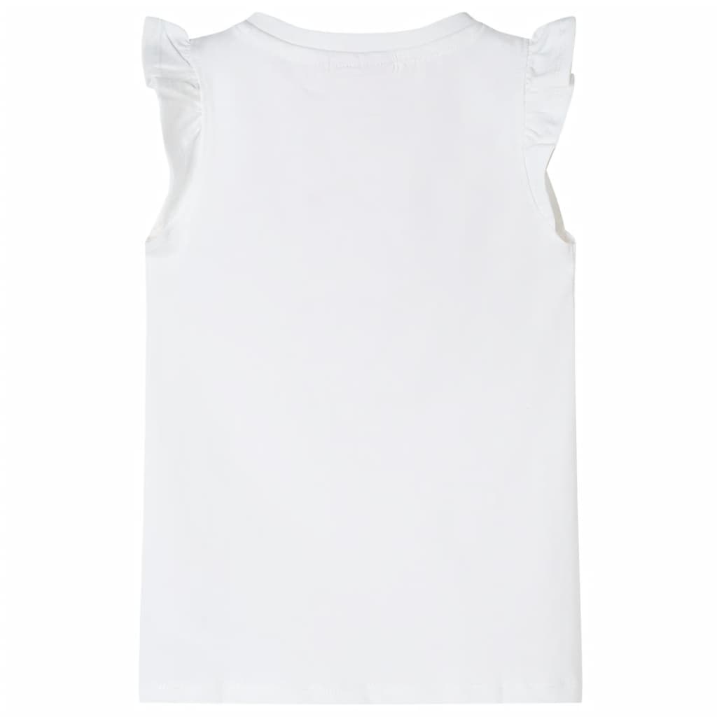 vidaXL Kindershirt met mouwen met ruches 140 wit afbeelding