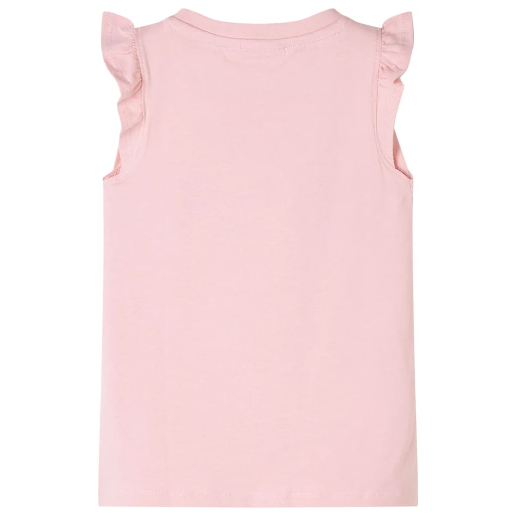 vidaXL Kindershirt met ruches aan de mouwen 116 lichtroze afbeelding