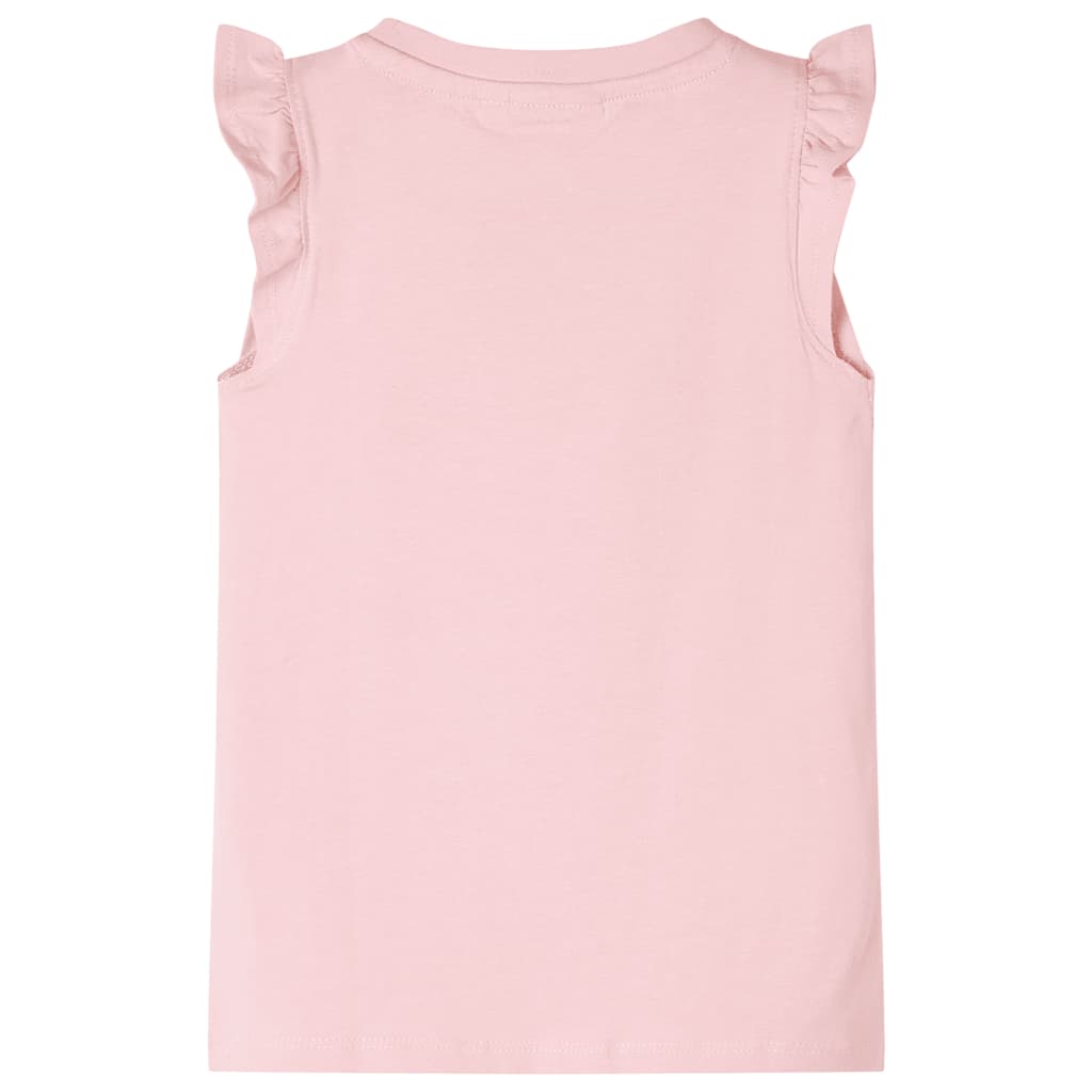 vidaXL Kindershirt met ruches aan de mouwen 128 lichtroze afbeelding