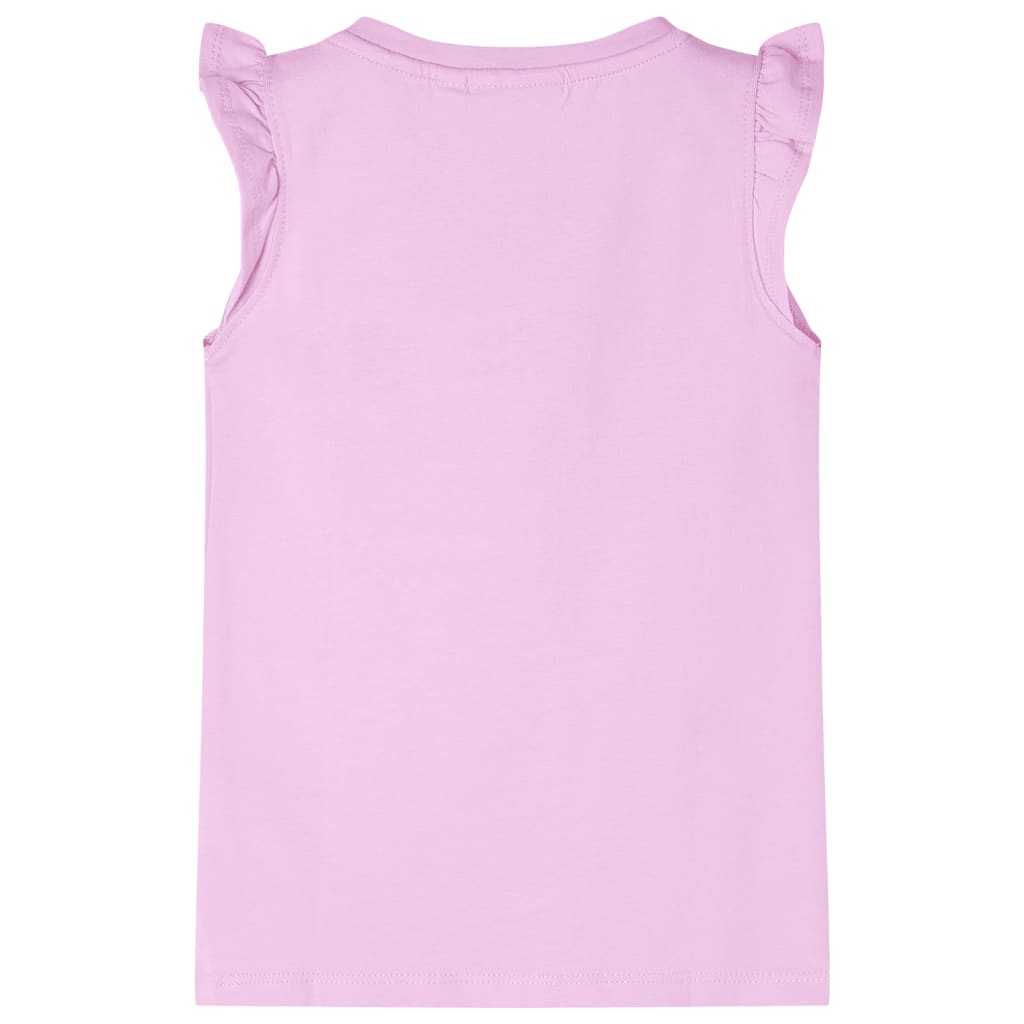 vidaXL Kindershirt met ruches aan de mouwen 128 lila afbeelding