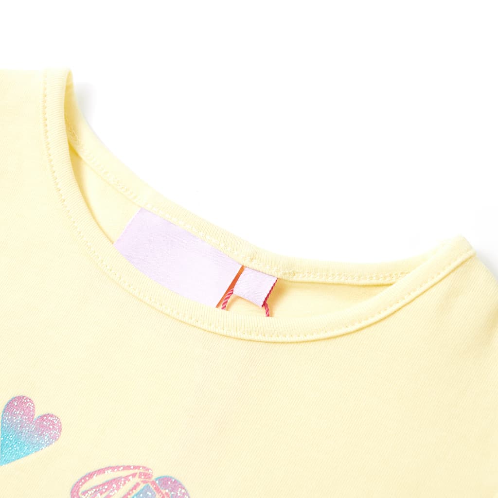 Thumbnail - vidaXL Kinder-T-Shirt Zartgelb 128