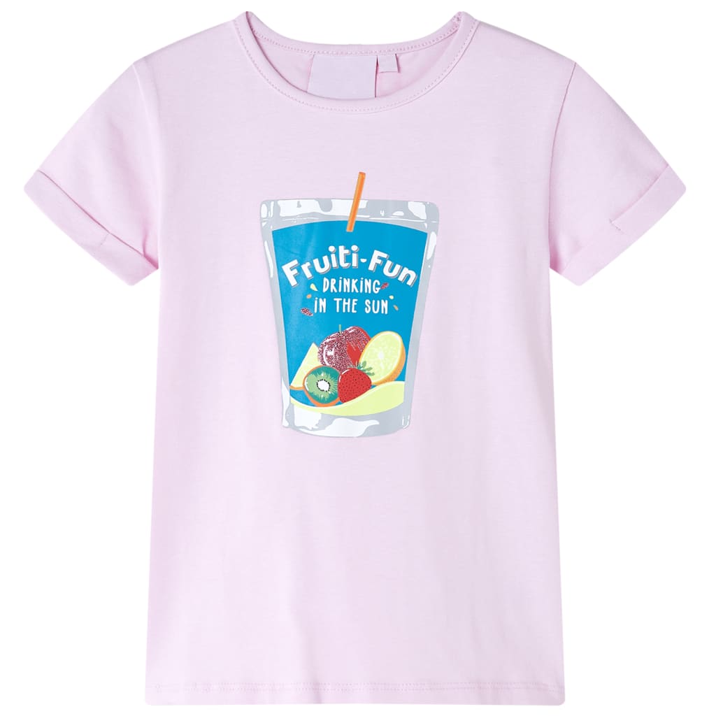 Tricou pentru copii, imprimeu cutie de suc, roz pal, 104