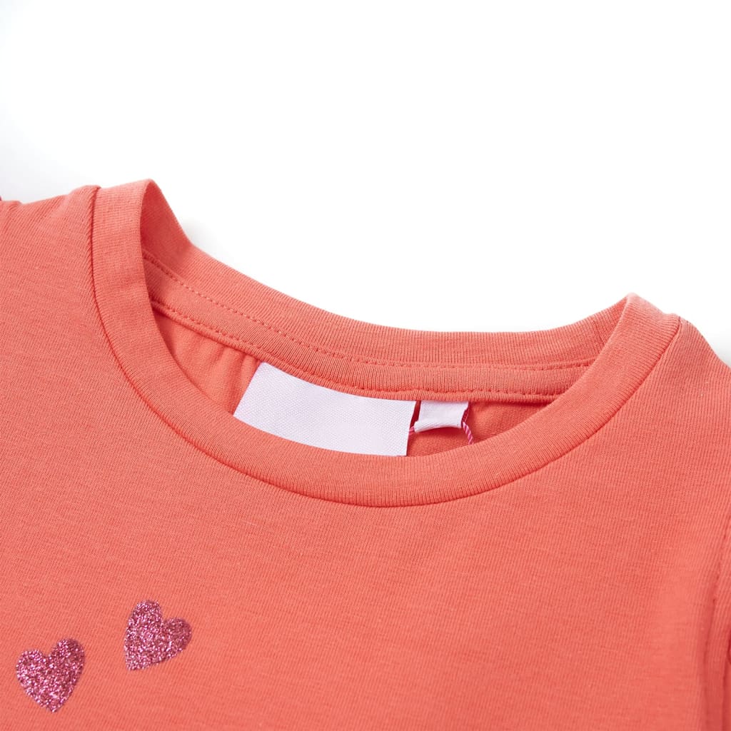 Thumbnail - vidaXL Kinder-T-Shirt mit Rüschenärmeln Korallenrosa 128