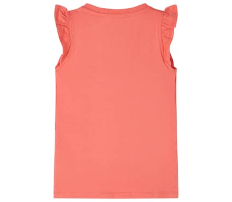 Kids' T-shirt with Ruffle Sleeves Coral 140