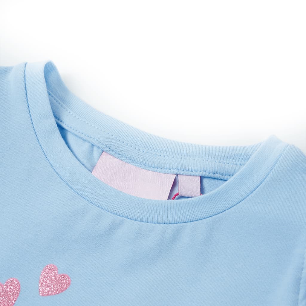Thumbnail - vidaXL Kinder-T-Shirt mit Rüschenärmeln Hellblau 92