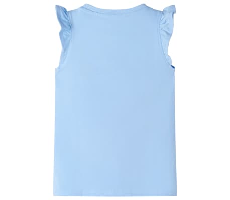 Kinder-T-Shirt mit R&uuml;schen&auml;rmeln Hellblau 104