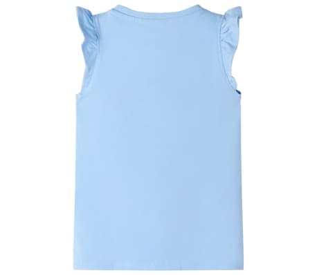 Kinder-T-Shirt mit R&uuml;schen&auml;rmeln Hellblau 116