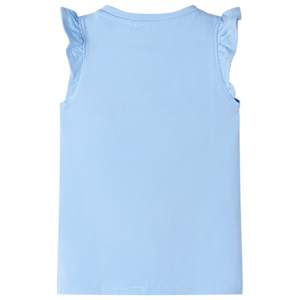 Kinder-T-Shirt mit R&uuml;schen&auml;rmeln Hellblau 116