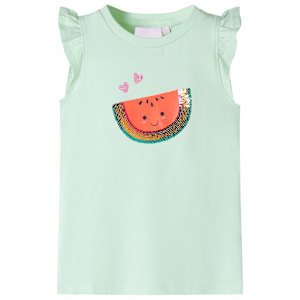 Otroška majica s kratkimi rokavi z volančki nežno zelena 92