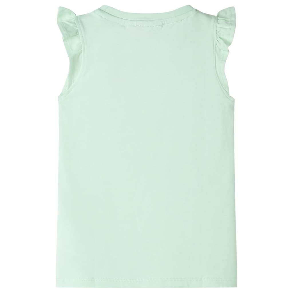vidaXL Kindershirt met ruches aan de mouwen 92 zachtgroen afbeelding