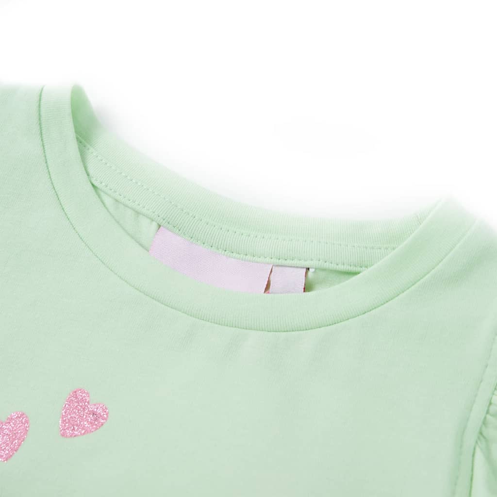 Thumbnail - vidaXL Kinder-T-Shirt mit Rüschenärmeln Zartgrün 104