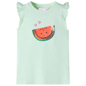 Otroška majica s kratkimi rokavi z volančki nežno zelena 116