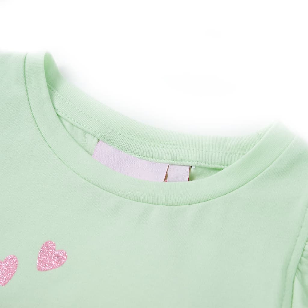 Thumbnail - vidaXL Kinder-T-Shirt mit Rüschenärmeln Zartgrün 116