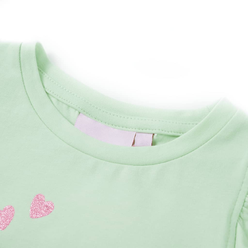 Thumbnail - vidaXL Kinder-T-Shirt mit Rüschenärmeln Zartgrün 128
