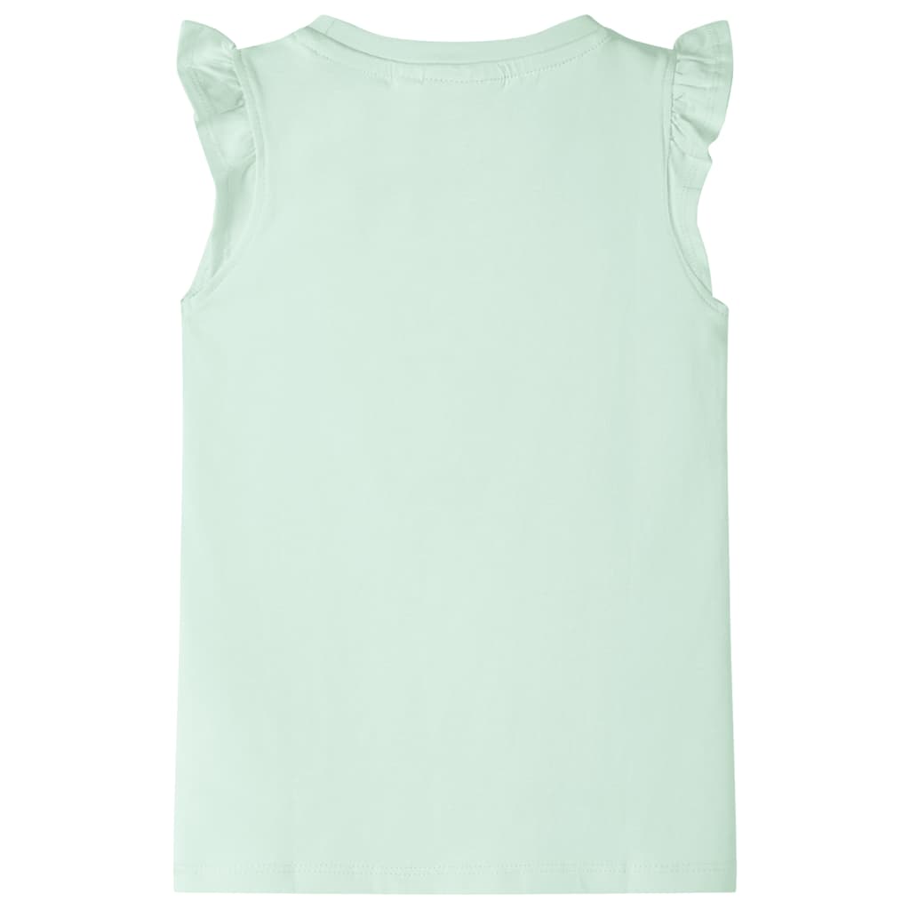 vidaXL Kindershirt met ruches aan de mouwen 140 zachtgroen afbeelding