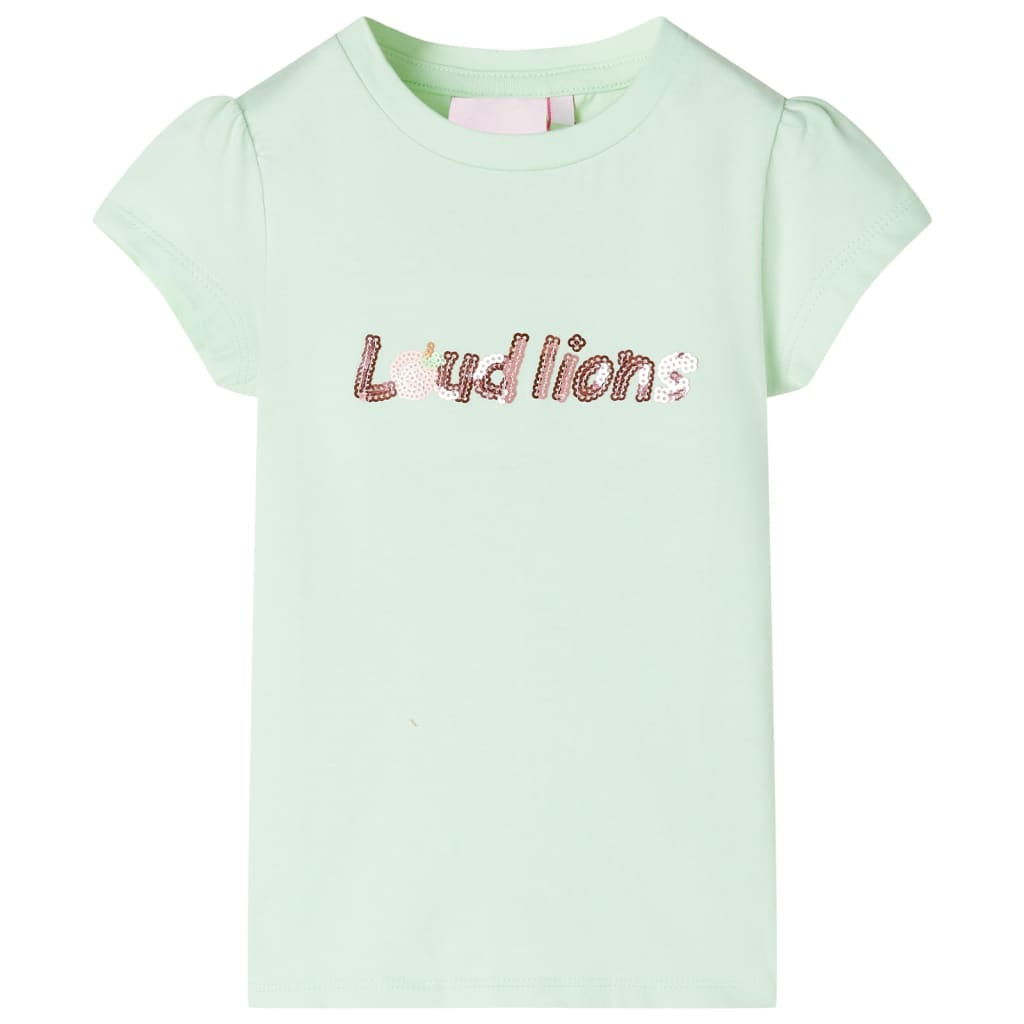 T-shirt enfant à manches courtes vert tendre 92