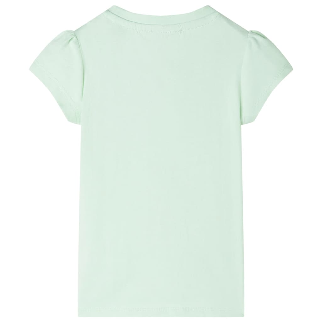 vidaXL Kindershirt met kapmouwen 104 zachtgroen afbeelding