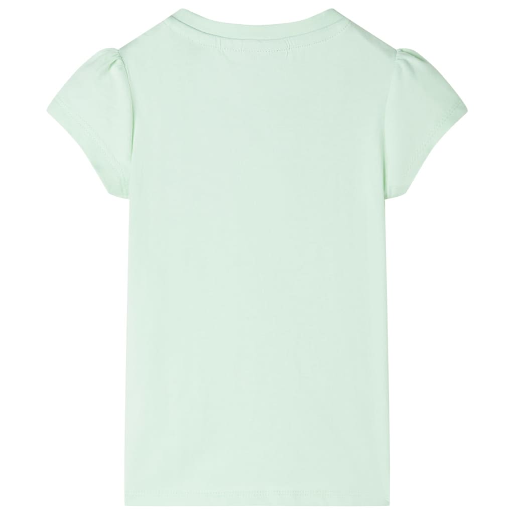 vidaXL Kindershirt met kapmouwen 116 zachtgroen afbeelding