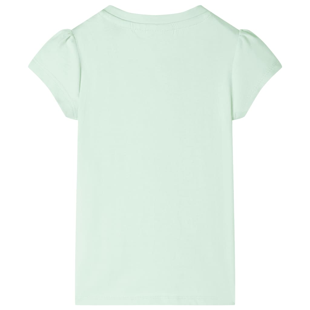 vidaXL Kindershirt met kapmouwen 128 zachtgroen afbeelding