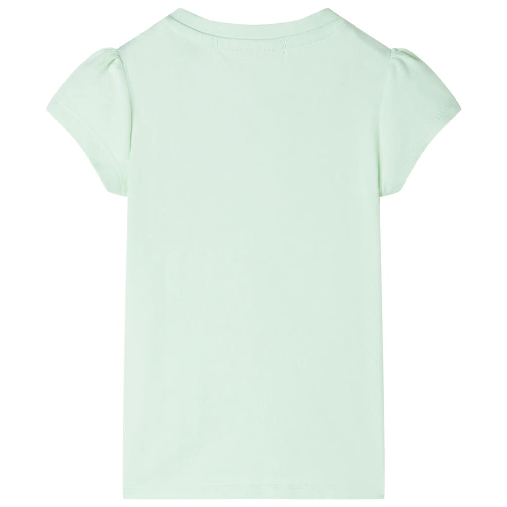 vidaXL Kindershirt met kapmouwen 140 zachtgroen afbeelding
