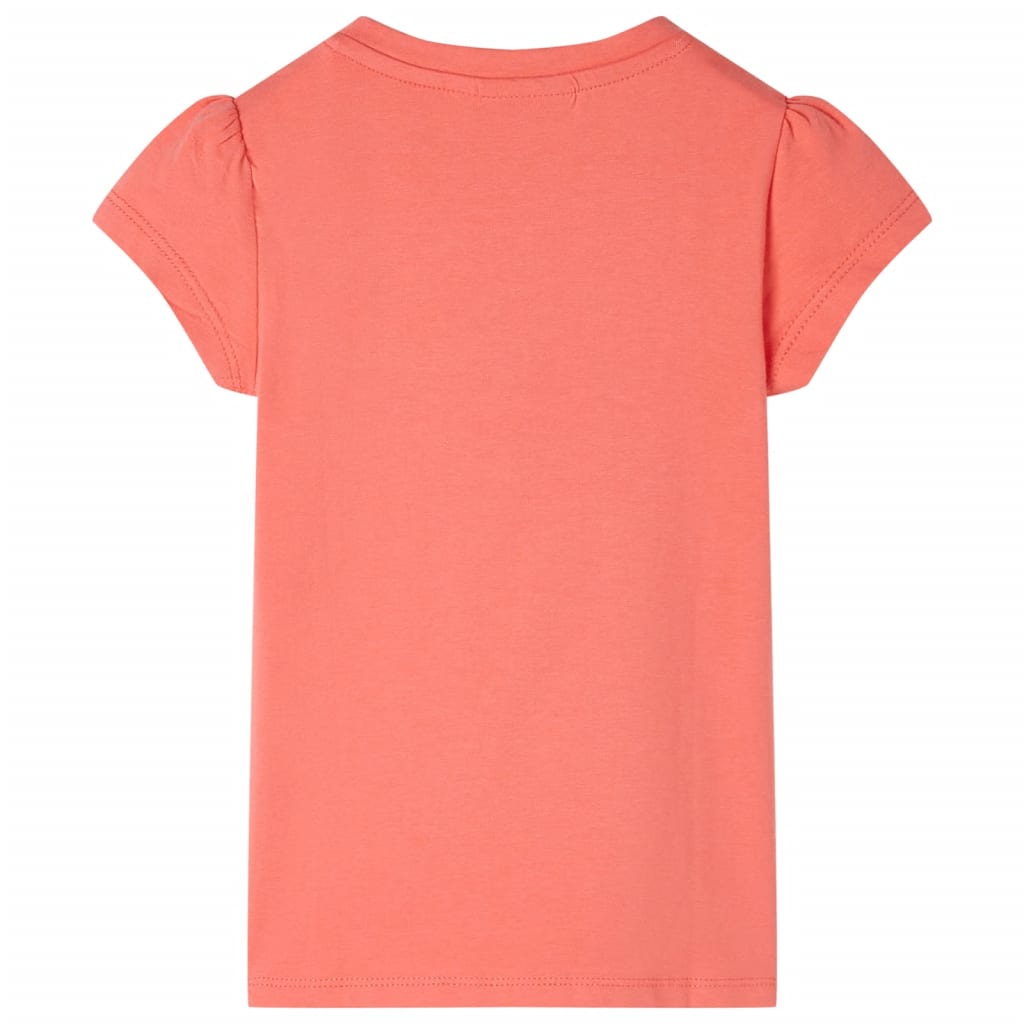 vidaXL Kindershirt met kapmouwen 104 koraalkleurig afbeelding