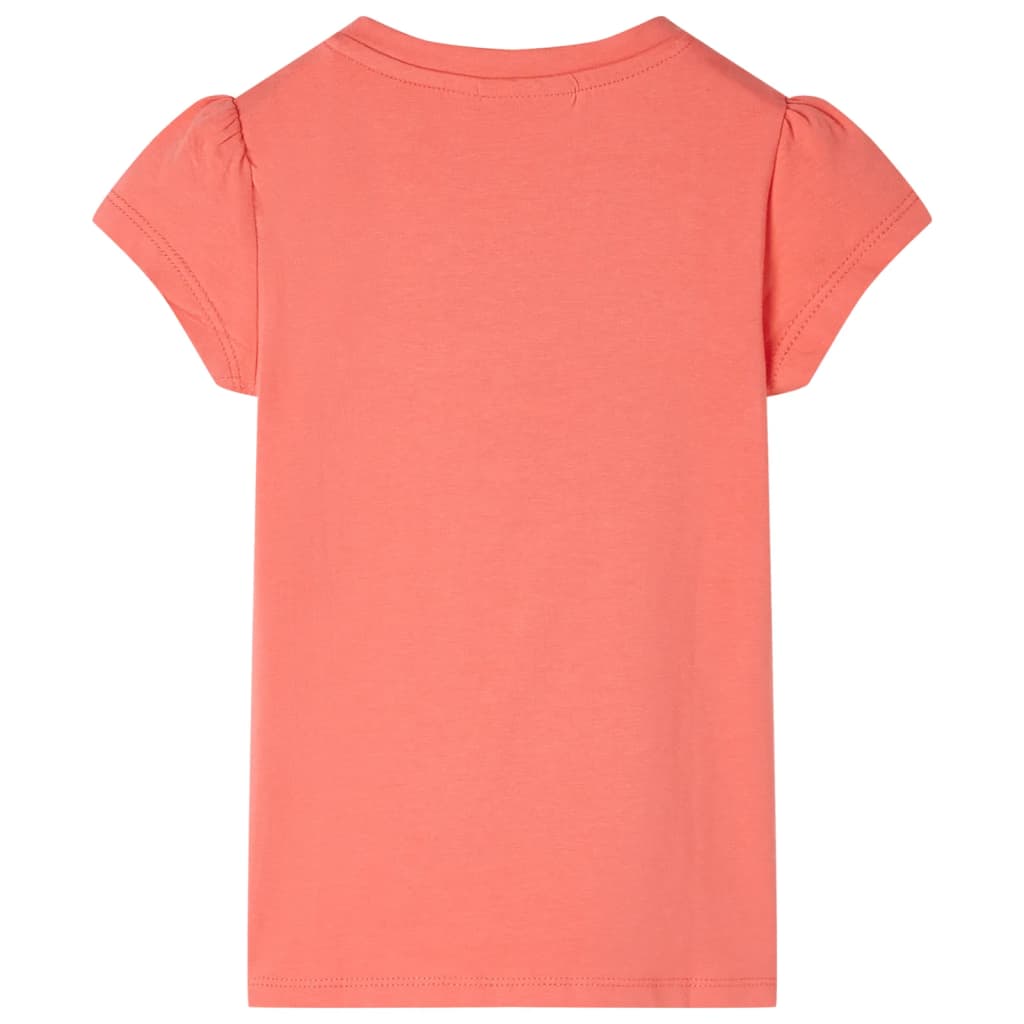 vidaXL Kindershirt met kapmouwen 116 koraalkleurig afbeelding