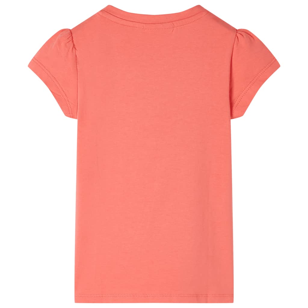 vidaXL Kindershirt met kapmouwen 140 koraalkleurig afbeelding