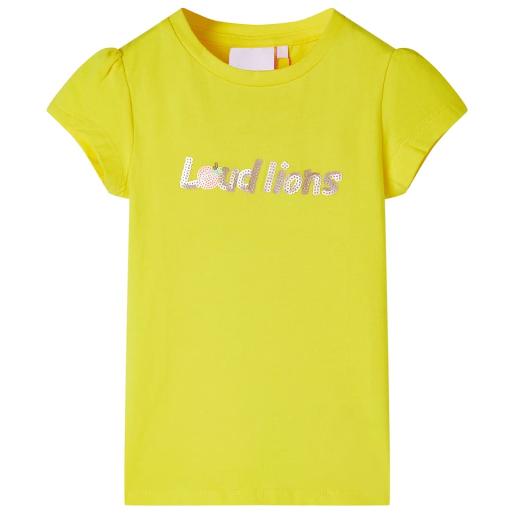 Tricou pentru copii cu mâneci lungi, galben aprins, 92