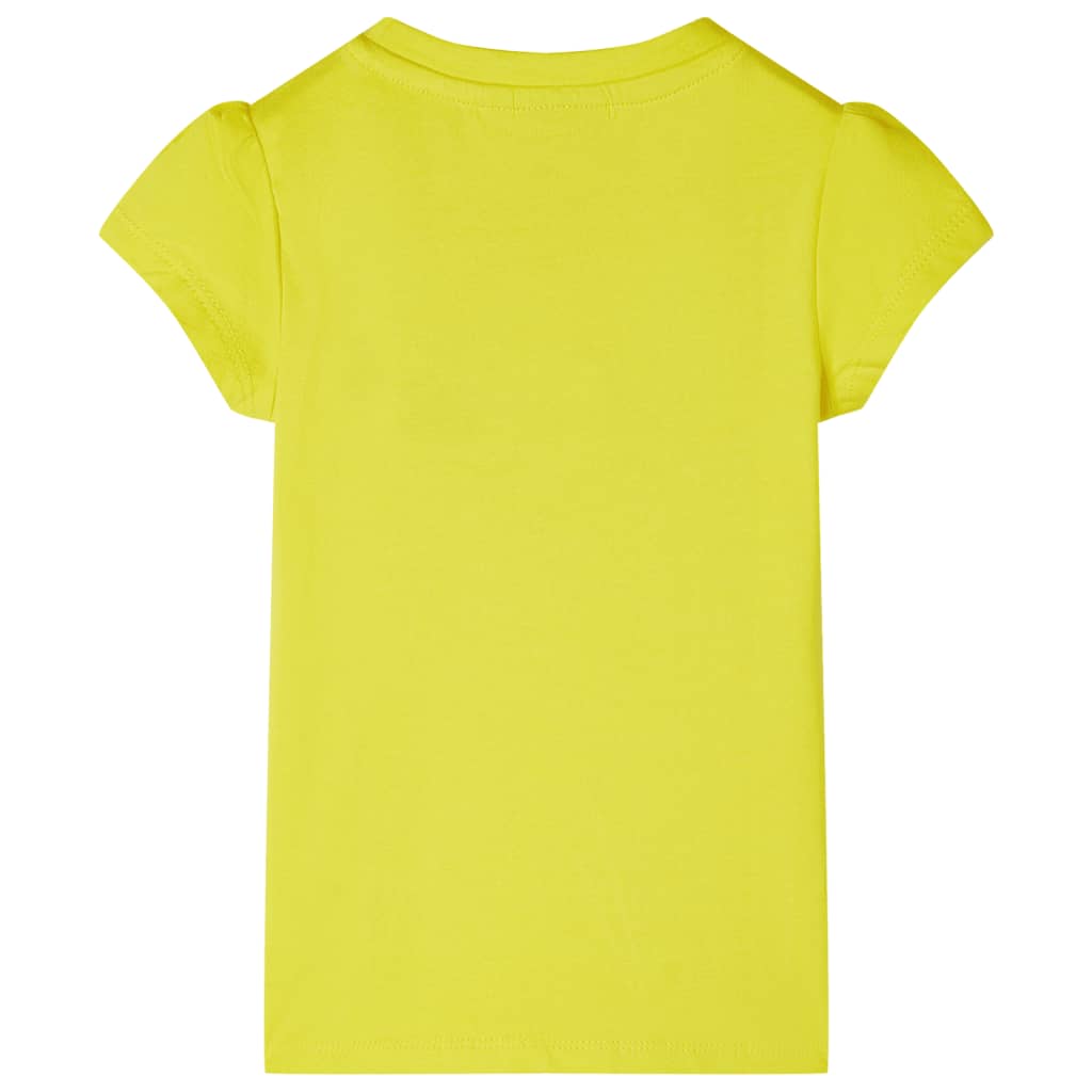 vidaXL Kindershirt met kapmouwen 92 felgeel afbeelding