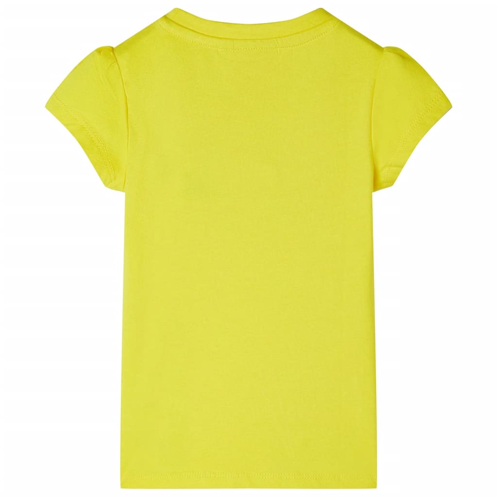 vidaXL Kindershirt met kapmouwen 104 felgeel afbeelding