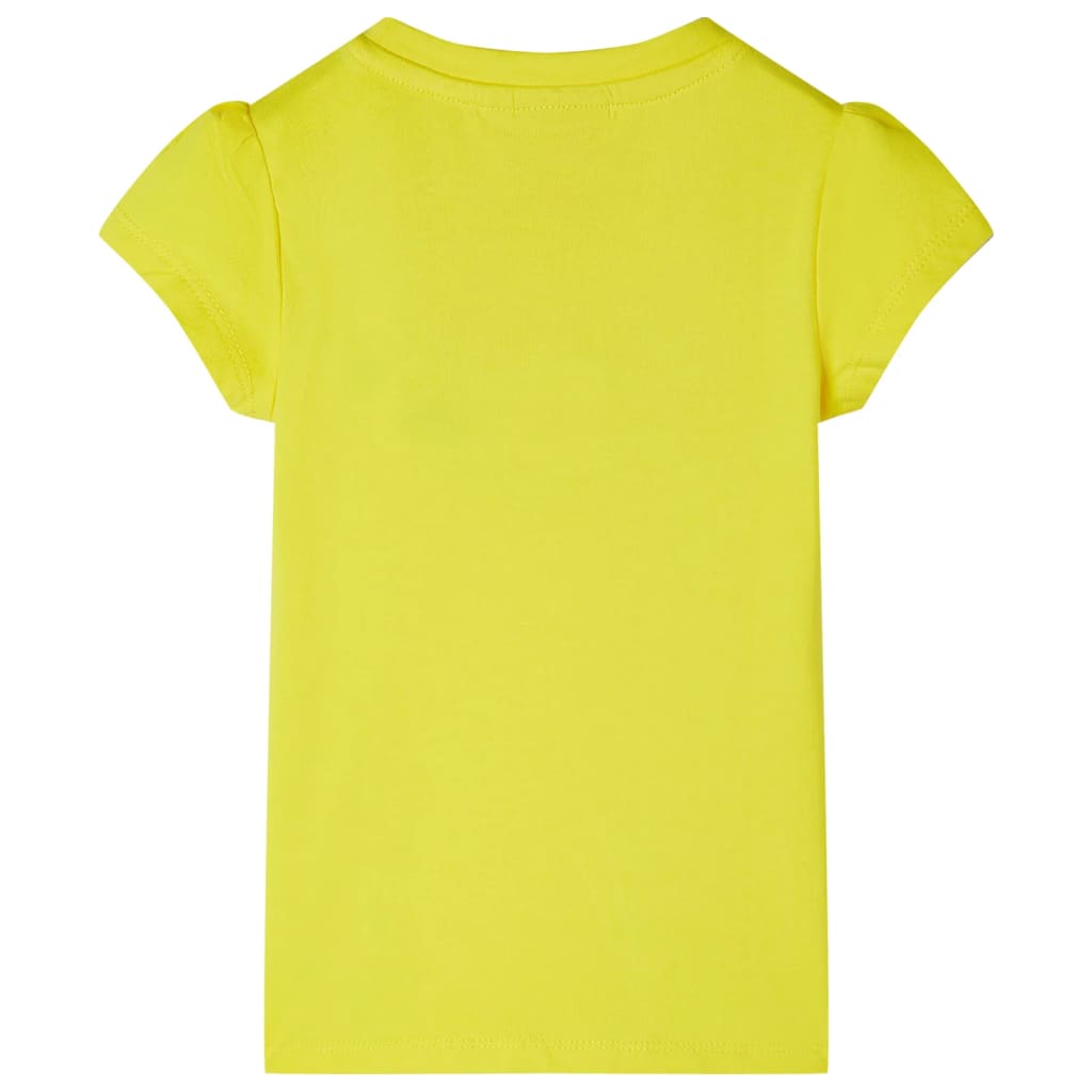 vidaXL Kindershirt met kapmouwen 140 felgeel afbeelding