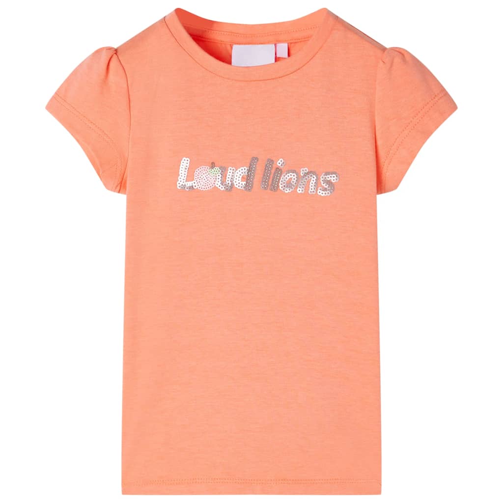 T-shirt enfant à manches courtes orange néon 92