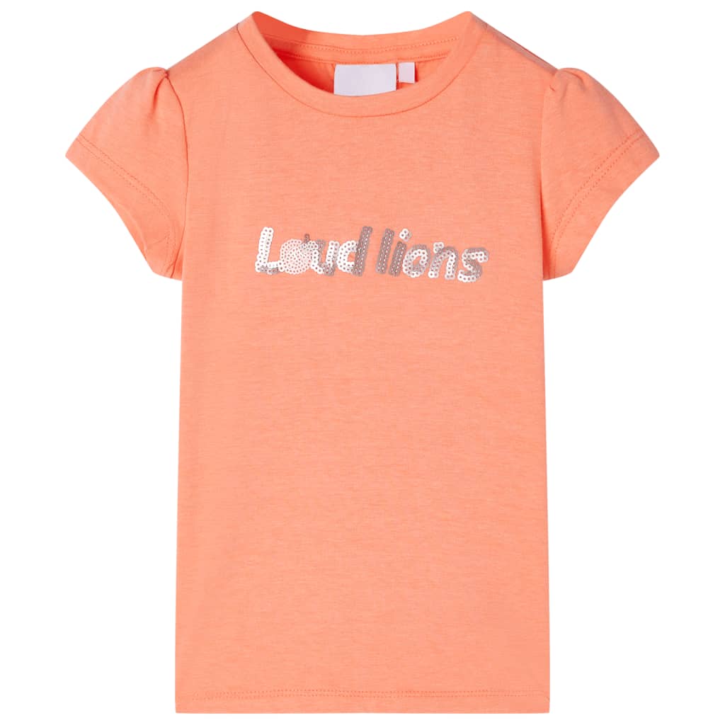 vidaXL Kinder-T-Shirt mit Flügelärmeln Neonorange 116