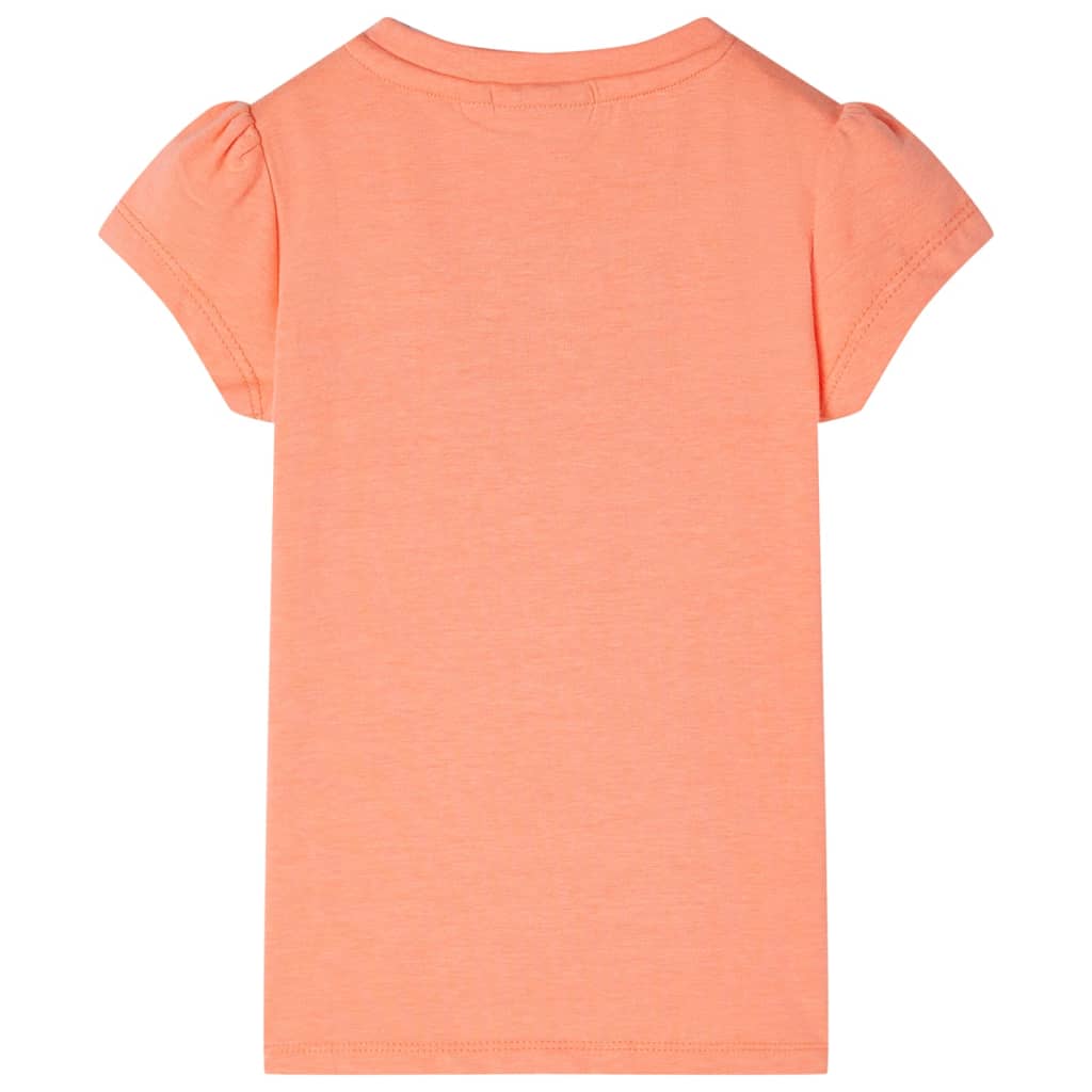 vidaXL Kindershirt met kapmouwen 116 neonoranje afbeelding