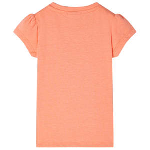 Kinder-T-Shirt mit Fl&uuml;gel&auml;rmeln Neonorange 116