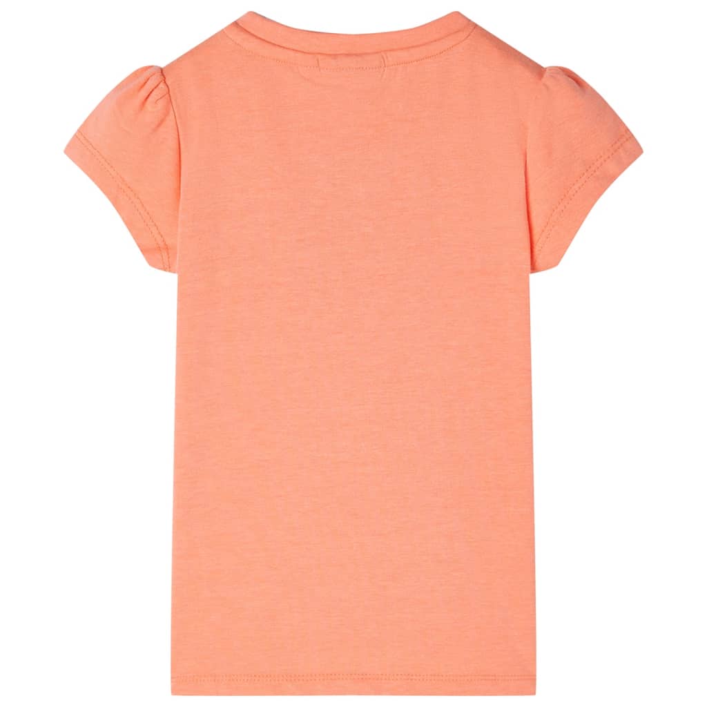 vidaXL Kindershirt met kapmouwen 128 neonoranje afbeelding