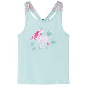 Otroška majica z naramnicami svetlo mint 116