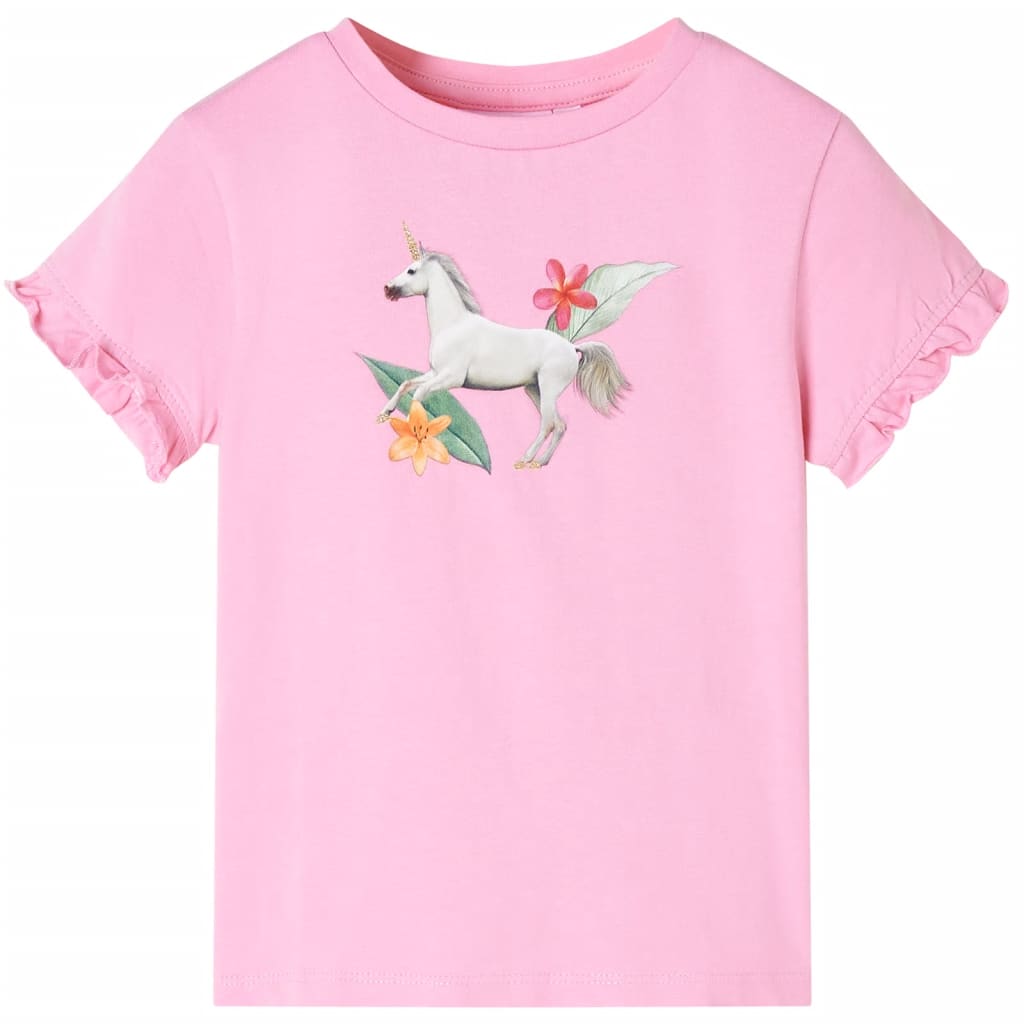 Tricou pentru copii cu mâneci lungi, roz aprins, 92