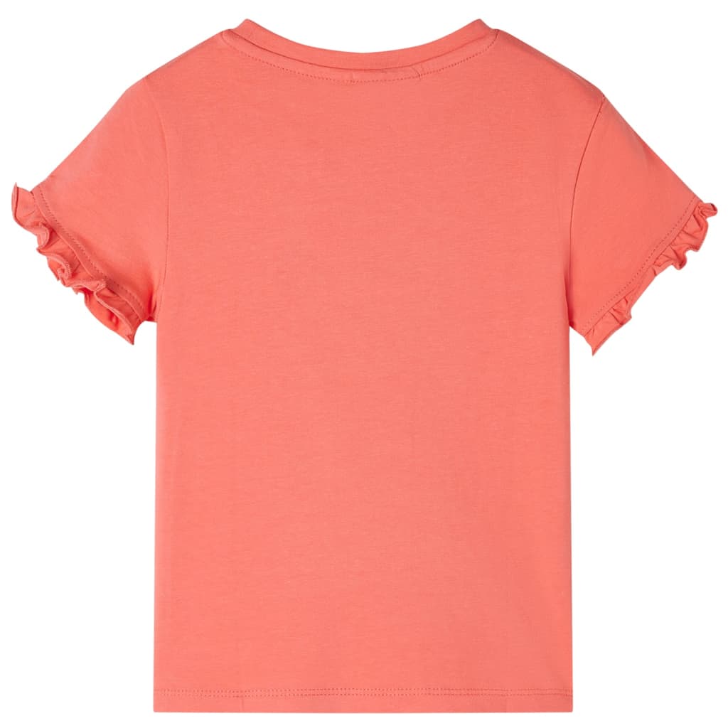 vidaXL Kindershirt met korte mouwen 92 koraalkleurig afbeelding