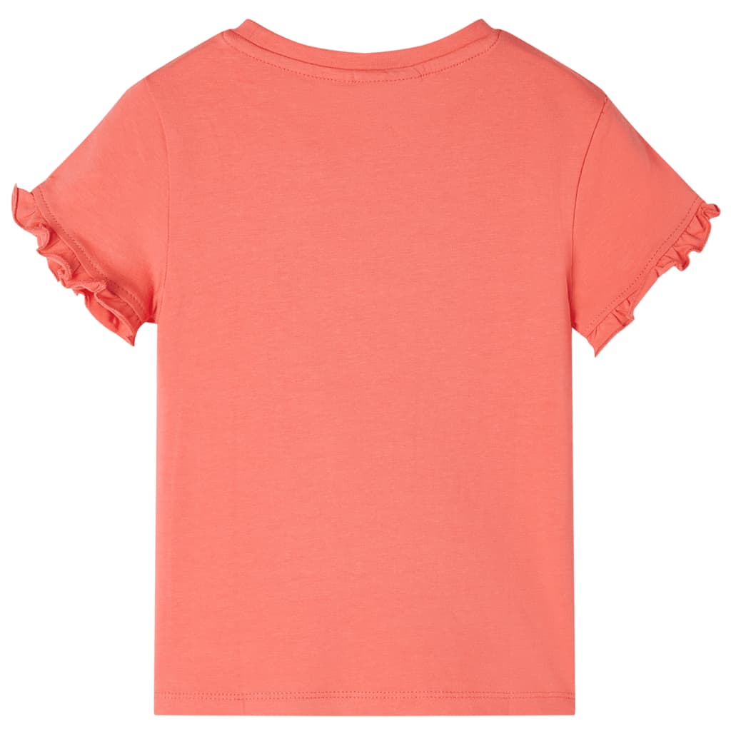 vidaXL Kindershirt met korte mouwen 104 koraalkleurig afbeelding