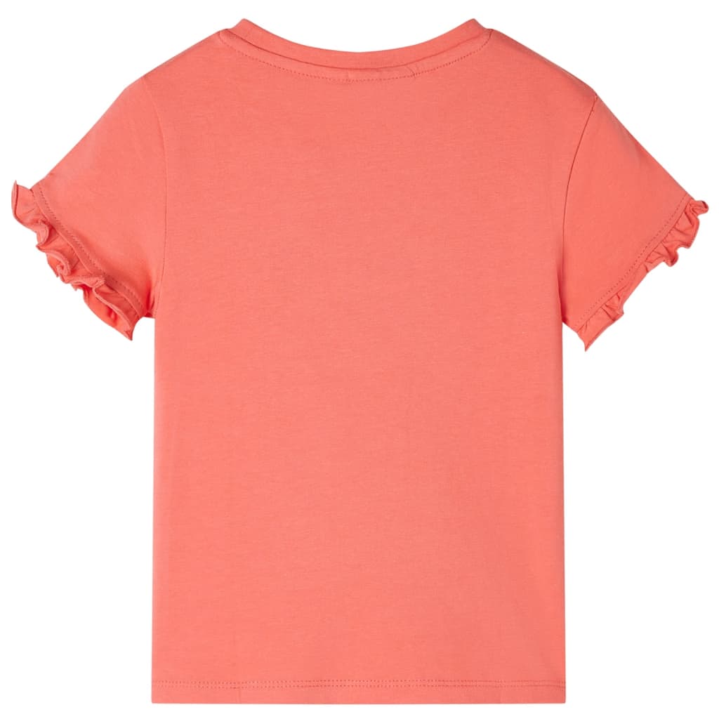 vidaXL Kindershirt met korte mouwen 116 koraalkleurig afbeelding